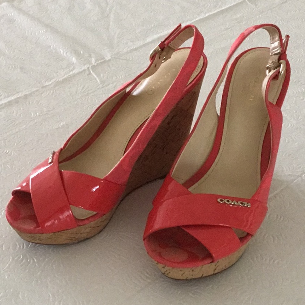 Coach Wedge sandals w/open toe.